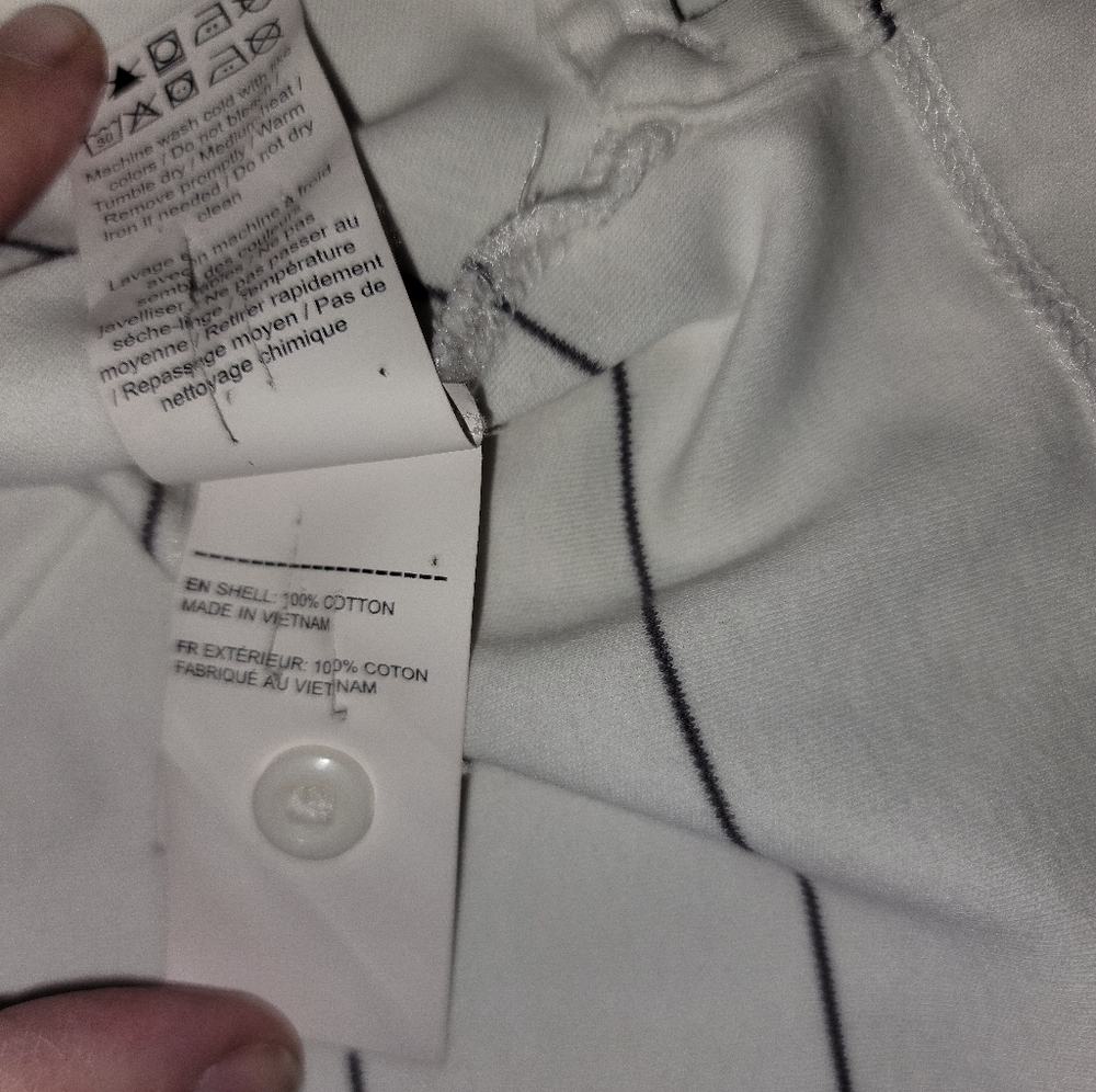 Untuckit White Horizontal Strip Short Sleeve Collared Golf Polo Mens Sz 2XL - Picture 6 of 8